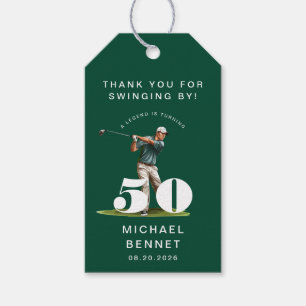 Personalised Green Sports Golf 50th Birthday Gift Tags
