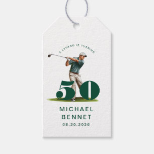 Personalised Green Sports Golf 50th Birthday Gift Tags