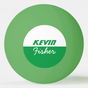 personalised green table-tennis-ball ping pong ball
