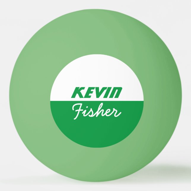 personalised green table-tennis-ball ping pong ball (Front)