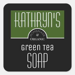 Personalised Green Tea Soap Label