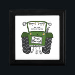 Personalised Green Tractor Country Wedding Gift Box<br><div class="desc">A tractor country farm wedding gift which can be personalised.
If you would like to change the size or font please click on the edit button to customise further.
The bunting in the tractor is in a subtle cream and white.</div>