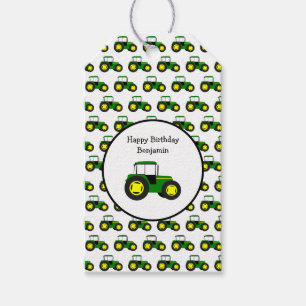 Personalised Green Tractors Gift Tags