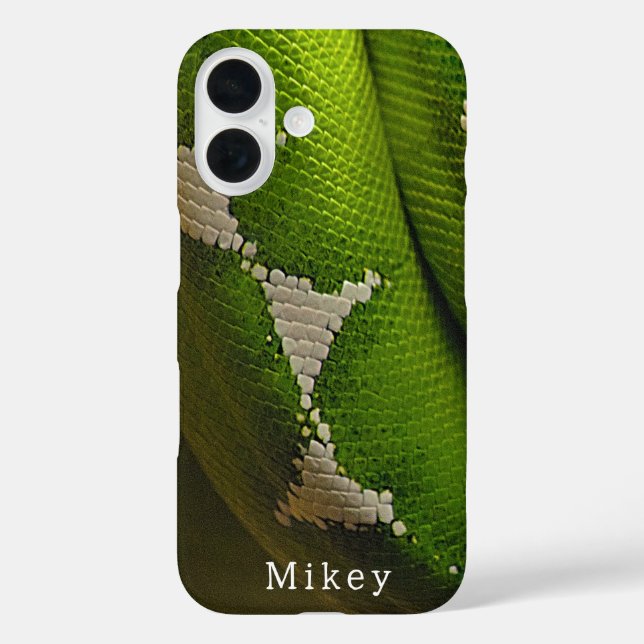 Personalised Green Tree Snake Sturdy iPhone Case (Back)