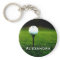 Personalised Green Turf with Golf Ball Keychain