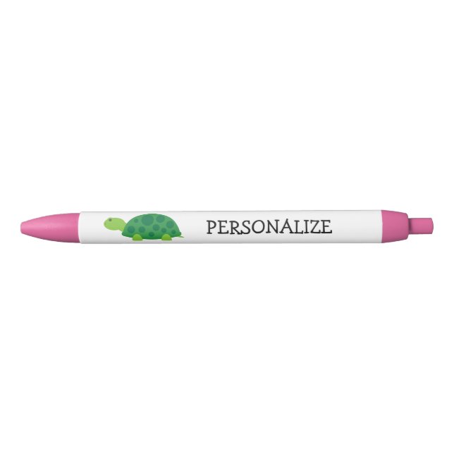 Personalised green turtle pens for school kids (Front)