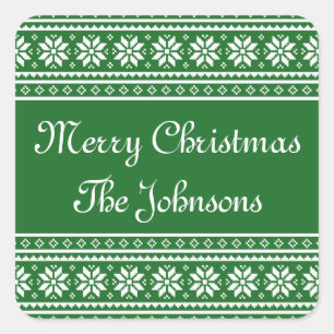 Personalised green UGLY CHRISTMAS SWEATER stickers