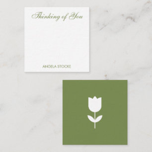 Personalised Green White Flower Card