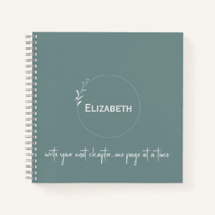 Personalised Green "Write Your Next Chapter" Notebook