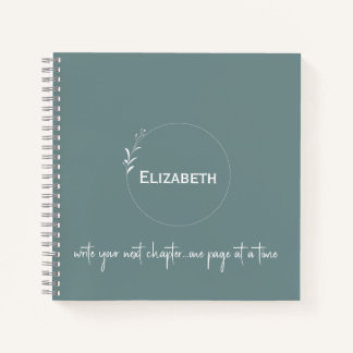 Personalised Green "Write Your Next Chapter" Notebook