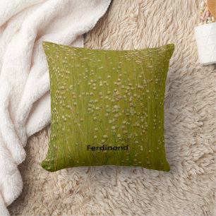Personalised Green & Yellow Green Garden of lorals Cushion