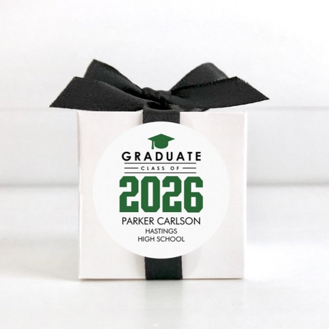 Personalised GreenClass of 2026 Graduation Sticker (Creator Uploaded)