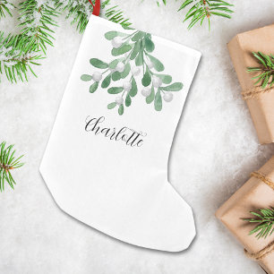 Personalised Greenery Christmas Small Christmas Stocking