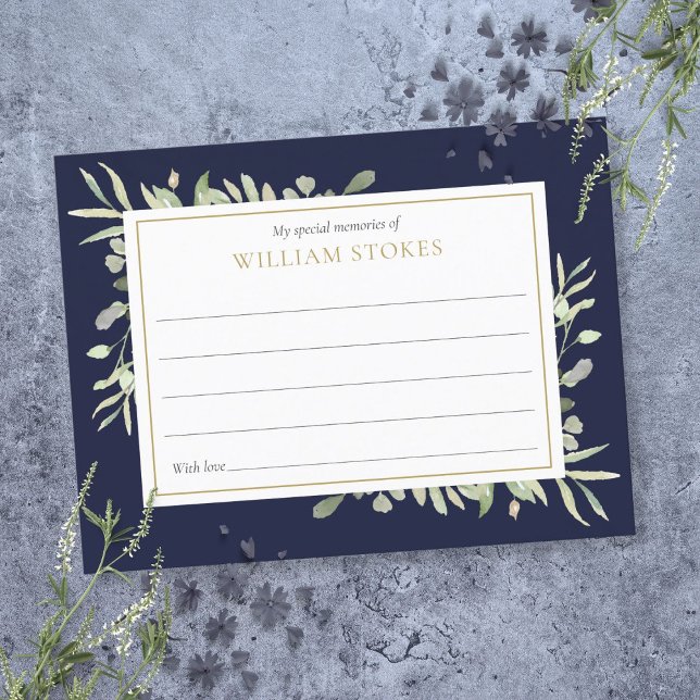 Personalised Greenery Funeral Share A Memory Card (Personalized Greenery Funeral Share A Memory Card)