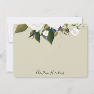 Personalised Greenery Leaves Watercolor Sage Green Card