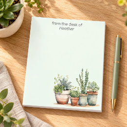 Personalised Greenery Name Notepad
