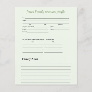 Personalised greenery theme family profile 