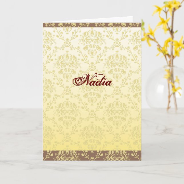 Personalised Greeting Card (Yellow Flower)