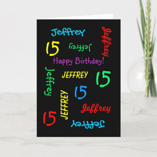 Personalised Greeting Card, 15th Birthday Card
