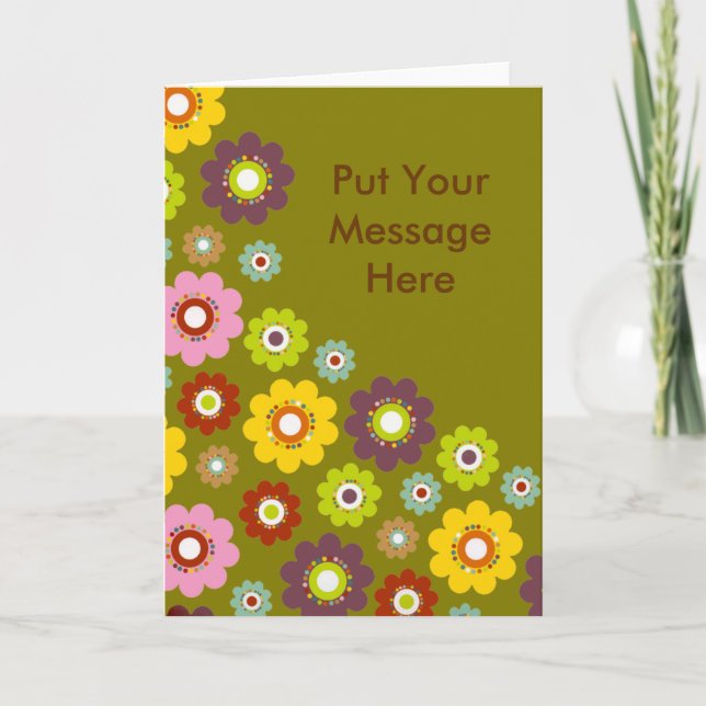 Personalised Greeting Cards - Flowers (Front)
