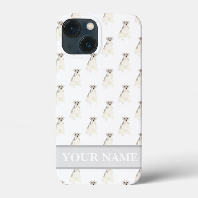 Personalised Grey and White Schnauzer Dog Case-Mate iPhone Case (Back)