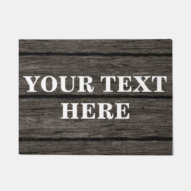 Personalised Grey Bamboo Wood Doormat (Front)