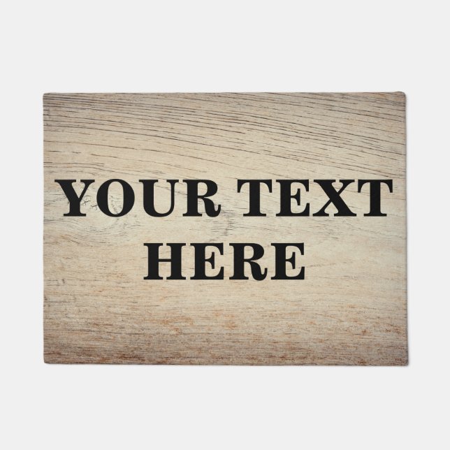 Personalised Grey Bamboo Wood Doormat (Front)