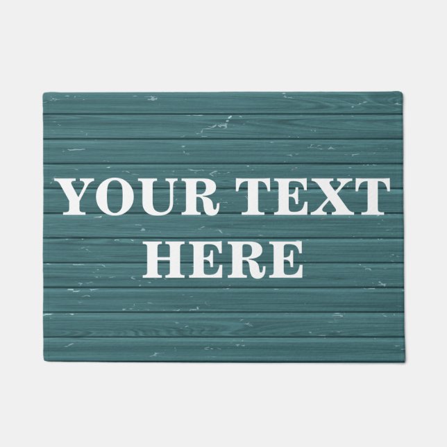 Personalised Grey Bamboo Wood Doormat (Front)