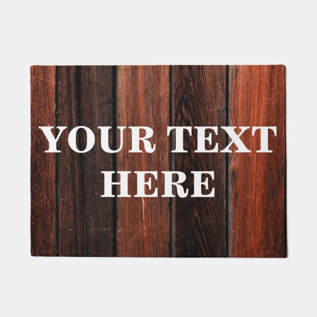 Personalised Grey Bamboo Wood Doormat (Front)