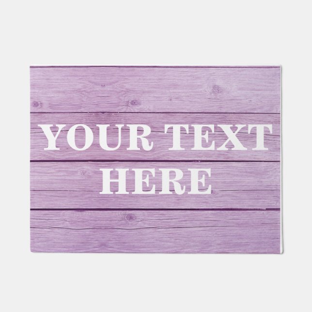 Personalised Grey Bamboo Wood Doormat (Front)