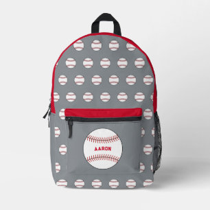 Personalised Grey Baseball Backpack 