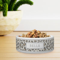 Personalised Grey & Beige Leopard Animal Print Pet