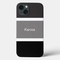 Personalised Grey Black And White Stripes Stylish