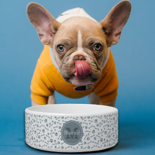Personalised Grey Bones Monogram Name Bowl