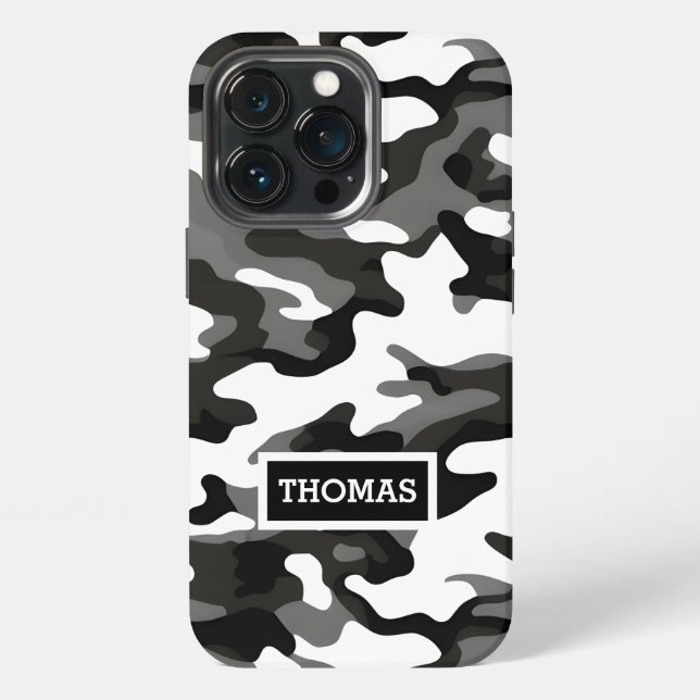 Personalised Grey Camo  iPhone Case (Back)