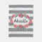 Personalised Grey, coral floral Fleece Blanket