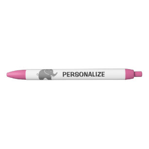 Personalised grey elephant logo writing pens