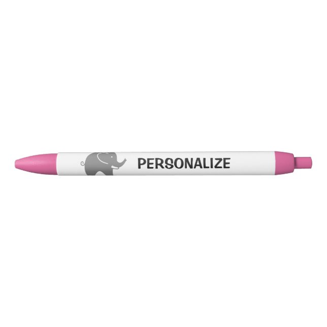 Personalised grey elephant logo writing pens (Front)