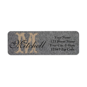 Personalised Grey Felt return address labels