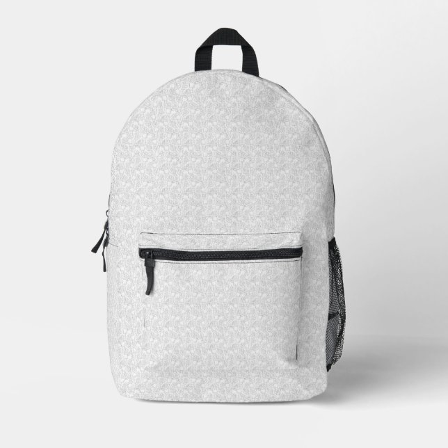 Personalised Grey Floral Backpack (Front)
