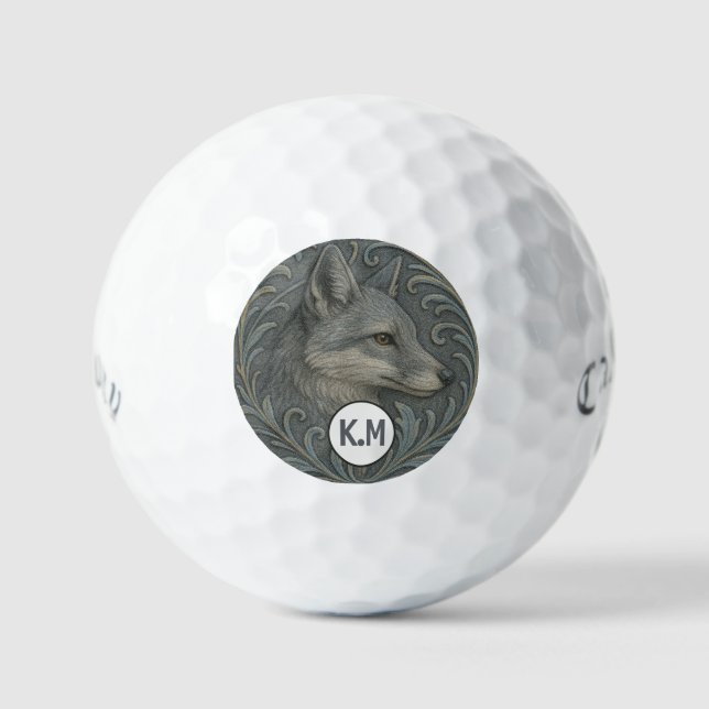 Personalised Grey Fox Callaway Golf Balls (Front)