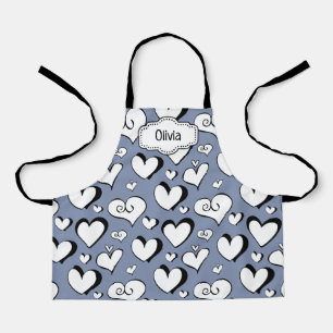 Personalised Grey Hearts Apron