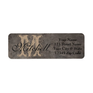Personalised Grey Leather Return address labels
