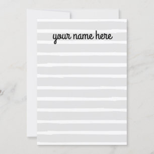 Personalised Grey Lined Notecards