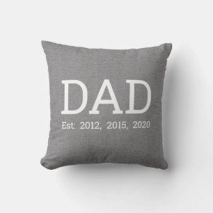 Personalised Grey Linen Father's Day Cushion