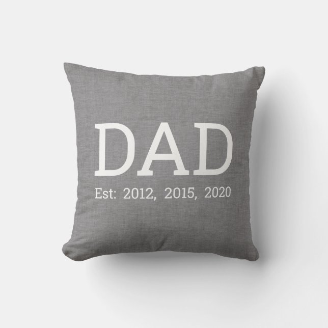 Personalised Grey Linen Father's Day Cushion (Front)