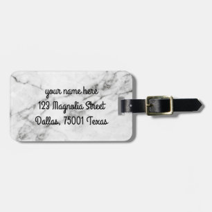 Personalised Grey Marble Luggage Tag
