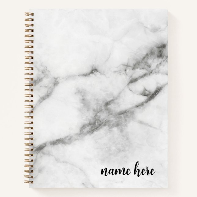 Personalised Grey Marble Sketchbook Notebook (Front)