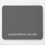 Personalised Grey Minimalist Monogram Mouse Mat<br><div class="desc">Stay stylish and organised with this personalised grey minimalist monogram mouse pad featuring your name in simple and elegant white font. The solid background provides a modern and clean look that will elevate any workspace. Perfect for home or office use,  this mouse pad is sure to impress.</div>