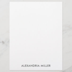 Personalised Grey Minimalist Monogram Stationery Custom Letterhead